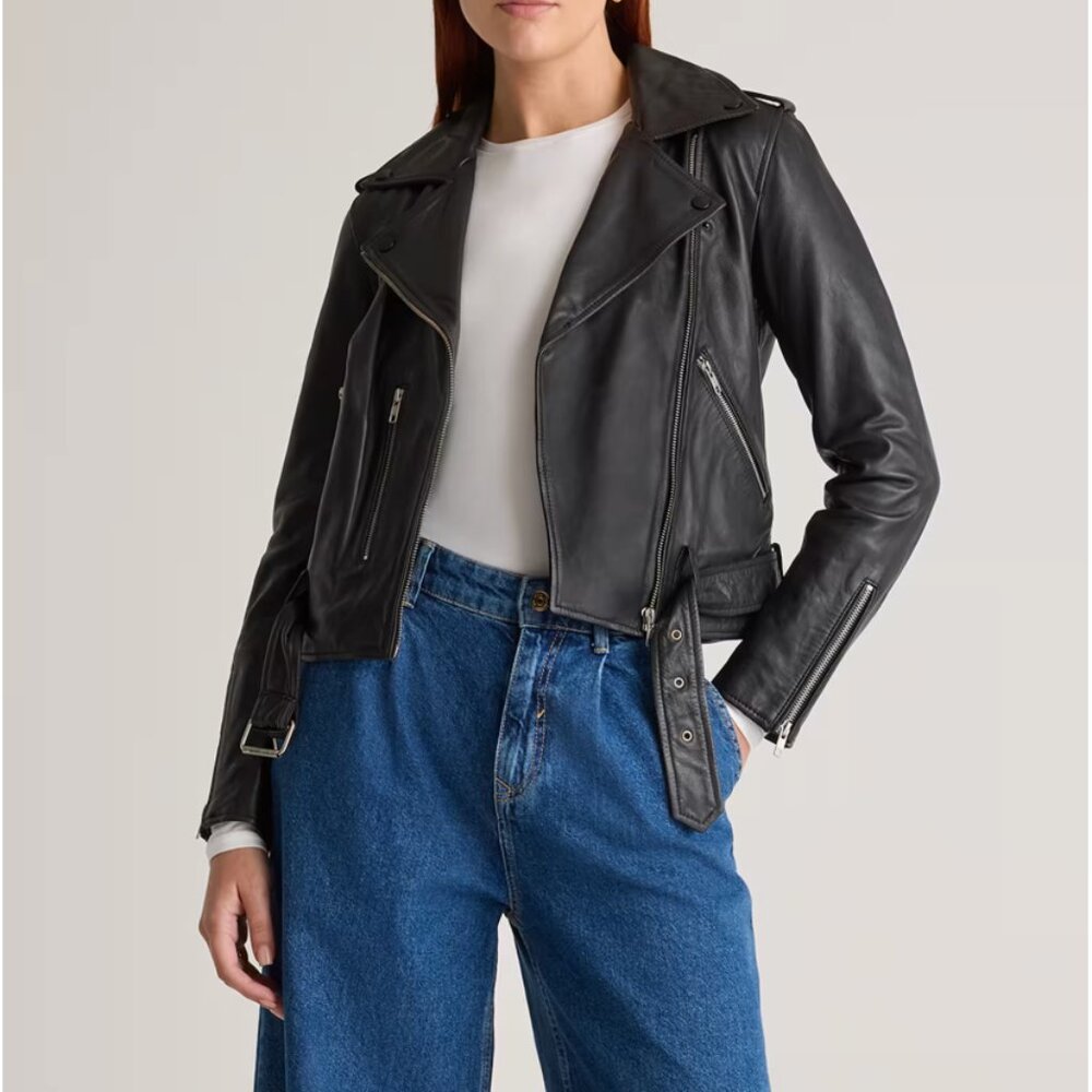 WOMEN'S MOTORCYCLE LEATHER JACKET